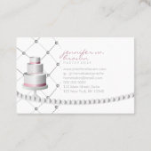 Huisbakker Roze Grijs Bruiloft Verjaardagstaart Visitekaartje (Achterkant)