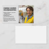 Huisbewaarder glimlachend | Schoonmaakdienst Visitekaartje (Voorkant / Achterkant)