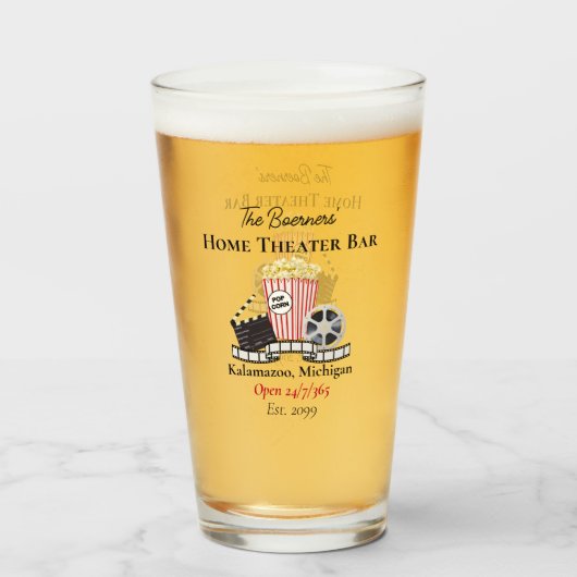 Huisbioscoopbar Bier Pint Frisdrank Glazen Drinkwa (Voorkant gevuld)