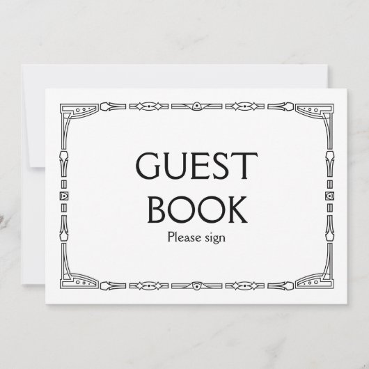 "Huisboek" Art Deco stijl trouwbord Kaart (Voorkant)