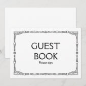 "Huisboek" Art Deco stijl trouwbord Kaart (Voorkant / Achterkant)