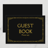 "Huisboek" Goud Art Deco stijl trouwbord Kaart (Voorkant / Achterkant)