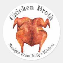 Huisconserveringsbedrijf Kippenbouillon Voedsel Et Ronde Sticker