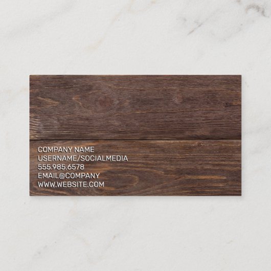 Huisconstructie | Houten Planken | Schilder Roller Visitekaartje (Achterkant)