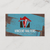 Huisconstructie | Houten Planken | Schilder Roller Visitekaartje (Voorkant)