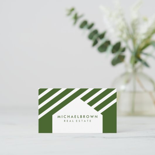 Huisdak Real Estate QR Code Visitekaartje (Staand voorkant)