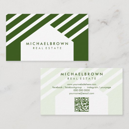 Huisdak Real Estate QR Code Visitekaartje (Voorkant / Achterkant)