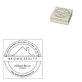 Huisdaklogo Architectuur voor Vastgoed Rubberstempel (Gestempeld)
