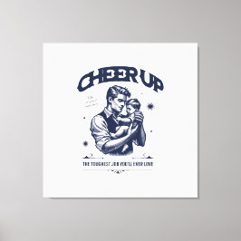HUISDECORATIE PAPA OPGELET MUURDOEK CANVAS AFDRUK