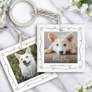 Huisdier 2 Foto Doodles Hart Moeders Favoriete Kin Sleutelhanger