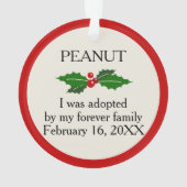 Huisdier Adoptie | Aangepaste Foto Ornament (achterkant)