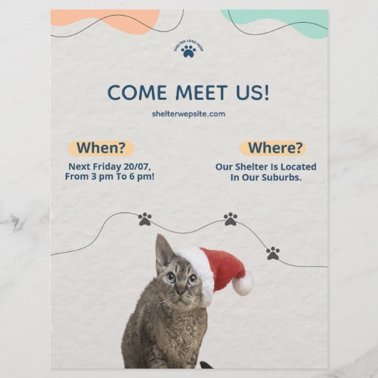 Huisdier Adoptie, Dierenasiel Donaties Flyer (Voorkant)