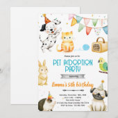 Huisdier Adoptie Feest Uitnodiging (Voorkant / Achterkant)