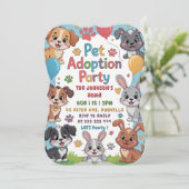 Huisdier Adoptie Party Uitnodiging - Leuk Dierenth (Staand voorkant)