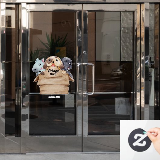 Huisdier adoptie  raamsticker (Kantoordeur)