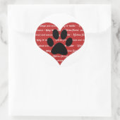 Huisdier adoptie, redding hart poot print sticker  (Tas)