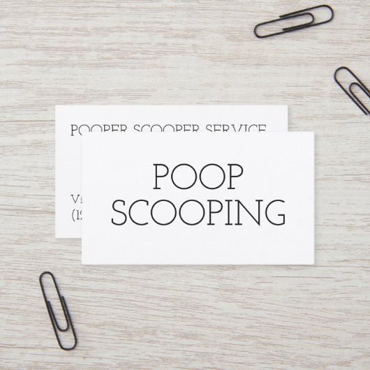 Huisdier afval verwijdering eenvoudig visitekaartje (Voorkant / Achterkant in situ)