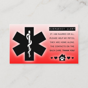 huisdier alleen visitekaartje