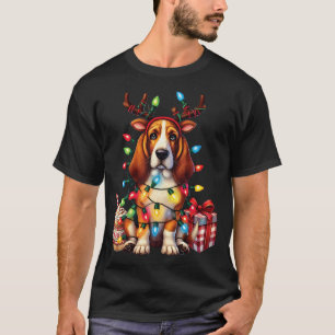 Huisdier Basset Hound Hond Liefhebber Rendier Kers T-shirt