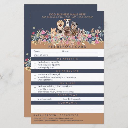 Huisdier Bloemen Chic Honden (Voorkant / Achterkant)