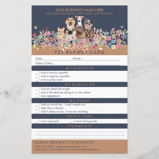 Huisdier Bloemen Chic Honden (Voorkant)