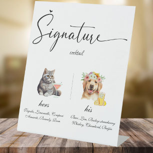 Huisdier Bruiloft Handtekening Drinken Bar Pedesta Reclamebord Met Voetstuk