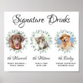 Huisdier Bruiloft Hond Bar Signature Dranken 3 Fot Poster (Voorkant)