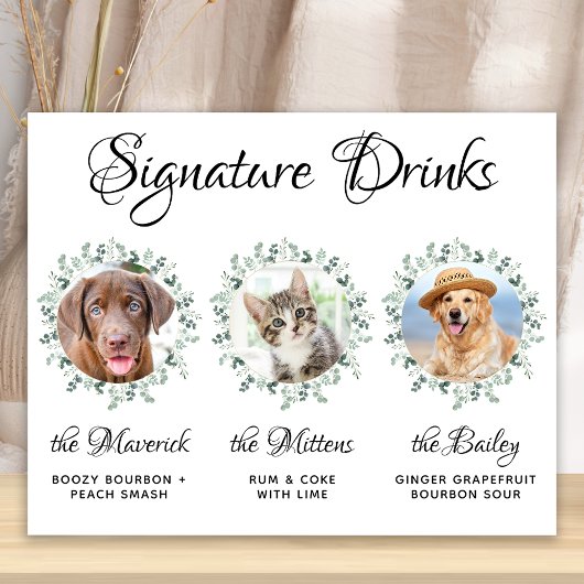 Huisdier Bruiloft Hond Bar Signature Dranken 3 Fot Poster