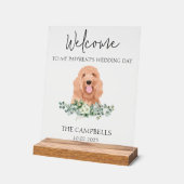 Huisdier bruiloft welkom teken acryl bord (Hoek)