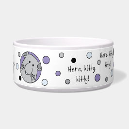 Huisdier CAT Grote Blauwe Kom "Hier,Kitty,Kitty!"