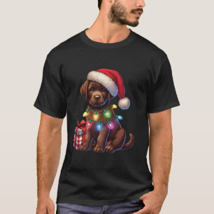 Huisdier Chocolade Labrador Hond Kerstman Hoed Chr T-shirt