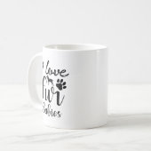 Huisdier citaat: Ik hou van bont baby's Koffiemok (Voorkant links)