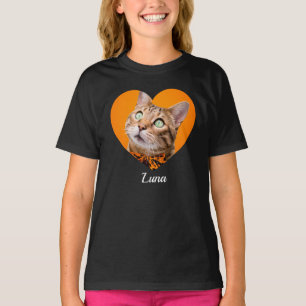 Huisdier Cute Moderne Typografie Naam en hart Foto T-shirt