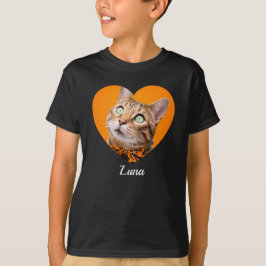 Huisdier Cute Moderne Typografie Naam en hart Foto T-shirt