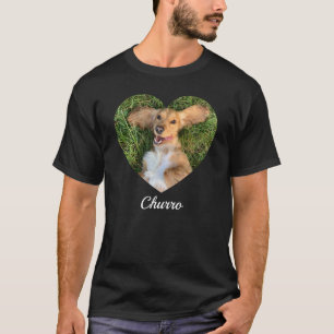 Huisdier Cute Moderne Typografie Naam en hart Foto T-shirt