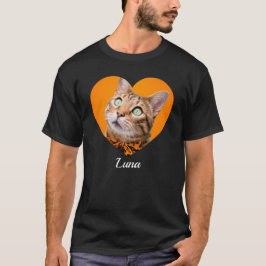 Huisdier Cute Moderne Typografie Naam en hart Foto T-shirt