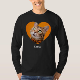 Huisdier Cute Moderne Typografie Naam en hart Foto T-shirt