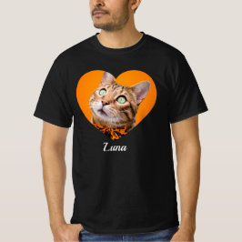 Huisdier Cute Moderne Typografie Naam en hart Foto T-shirt