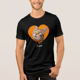 Huisdier Cute Moderne Typografie Naam en hart Foto Tri-Blend Shirt