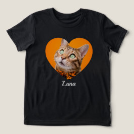 Huisdier Cute Moderne Typografie Naam en hart Foto Tri-Blend Shirt
