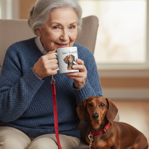 Huisdier Dachshund Bruinen Mok PERSONALISEER