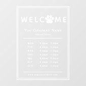 Huisdier Dierenartsenpraktijk Openingstijden PAW L Raamsticker (Vel)