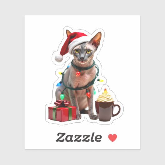 Huisdier Dierenvrienden Schattigee Sphynx kat rend Sticker (Vel)