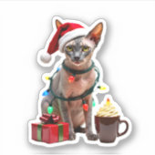 Huisdier Dierenvrienden Schattigee Sphynx kat rend Sticker (Voorkant)