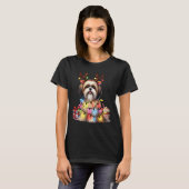 Huisdier Dierenvrienden Shih Tzu Honden Rendier An T-shirt (Voorkant volledig)