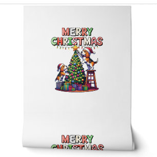 Huisdier Dierenvrienden Xmas Beagle Dogs Decoratin Behang