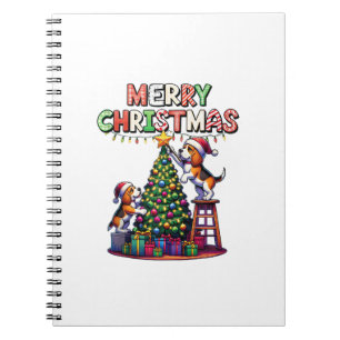 Huisdier Dierenvrienden Xmas Beagle Dogs Decoratin Notitieboek