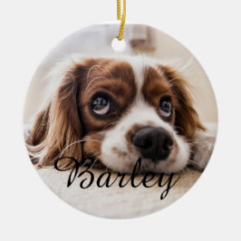 Huisdier Eenvoudige Elegante Hond Naam en Foto Ker Keramisch Ornament
