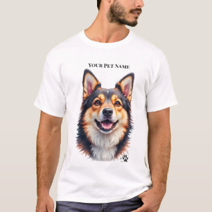 Huisdier Eenvoudige Moderne Naam & Foto Aangepast T-shirt
