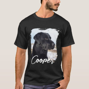 Huisdier Eenvoudige Moderne Typografie Naam en Fot T-shirt